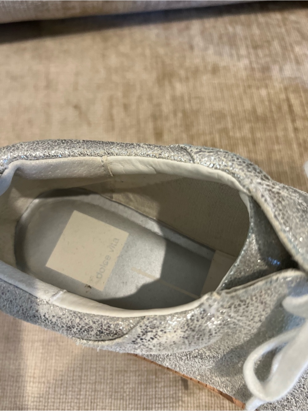 Dolce Vita Silver Metallic Platform Lace-Up Sneakers - Picture 2 of 2
